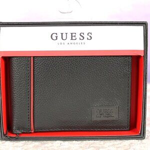 GUESS Los Angeles Men’s Black Bifold Wallet – Genuine Leather – New in Box